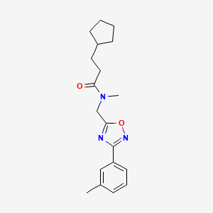 molecular formula C19H25N3O2 B5888821 3-cyclopentyl-N-methyl-N-{[3-(3-methylphenyl)-1,2,4-oxadiazol-5-yl]methyl}propanamide 