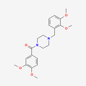 molecular formula C22H28N2O5 B5888863 1-(3,4-dimethoxybenzoyl)-4-(2,3-dimethoxybenzyl)piperazine 