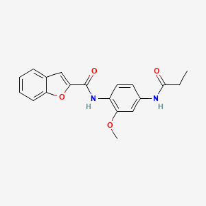 molecular formula C19H18N2O4 B5888869 N-[2-methoxy-4-(propionylamino)phenyl]-1-benzofuran-2-carboxamide 