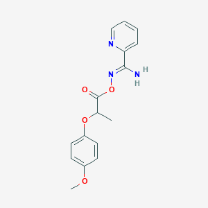 molecular formula C16H17N3O4 B5888875 N'-{[2-(4-methoxyphenoxy)propanoyl]oxy}-2-pyridinecarboximidamide 