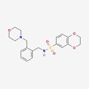 molecular formula C20H24N2O5S B5888890 N-[2-(4-morpholinylmethyl)benzyl]-2,3-dihydro-1,4-benzodioxine-6-sulfonamide 