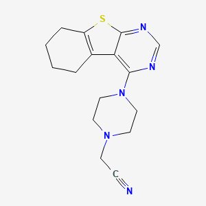 molecular formula C16H19N5S B5888901 [4-(5,6,7,8-tetrahydro[1]benzothieno[2,3-d]pyrimidin-4-yl)-1-piperazinyl]acetonitrile 