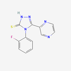 4-(2-fluorophenyl)-5-pyrazin-2-yl-4H-1,2,4-triazole-3-thiol