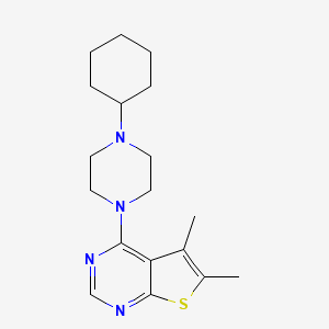 molecular formula C18H26N4S B5889031 4-(4-cyclohexyl-1-piperazinyl)-5,6-dimethylthieno[2,3-d]pyrimidine 