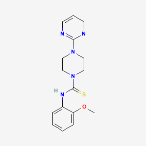 molecular formula C16H19N5OS B5889100 N-(2-methoxyphenyl)-4-(2-pyrimidinyl)-1-piperazinecarbothioamide 
