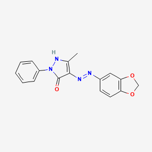 3-methyl-1-phenyl-1H-pyrazole-4,5-dione 4-(1,3-benzodioxol-5-ylhydrazone)
