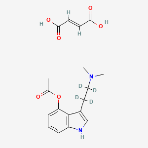 molecular formula C18H22N2O6 B588919 (E)-but-2-enedioic acid;[3-[1,1,2,2-tetradeuterio-2-(dimethylamino)ethyl]-1H-indol-4-yl] acetate CAS No. 1331669-80-7