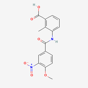 molecular formula C16H14N2O6 B5889191 3-[(4-methoxy-3-nitrobenzoyl)amino]-2-methylbenzoic acid 