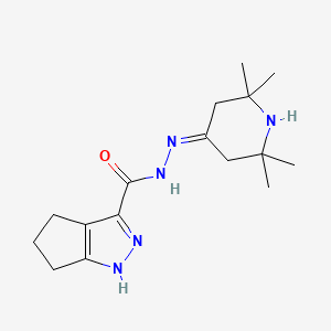 molecular formula C16H25N5O B5889194 N'-(2,2,6,6-tetramethyl-4-piperidinylidene)-1,4,5,6-tetrahydrocyclopenta[c]pyrazole-3-carbohydrazide 