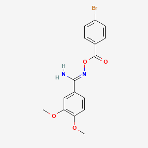 molecular formula C16H15BrN2O4 B5889207 N'-[(4-bromobenzoyl)oxy]-3,4-dimethoxybenzenecarboximidamide 