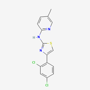 molecular formula C15H11Cl2N3S B5889288 N-[4-(2,4-dichlorophenyl)-1,3-thiazol-2-yl]-5-methyl-2-pyridinamine 