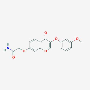 molecular formula C18H15NO6 B5889316 2-{[3-(3-methoxyphenoxy)-4-oxo-4H-chromen-7-yl]oxy}acetamide 