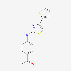 molecular formula C15H12N2OS2 B5889317 1-(4-{[4-(2-thienyl)-1,3-thiazol-2-yl]amino}phenyl)ethanone 
