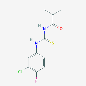 molecular formula C11H12ClFN2OS B5889344 N-{[(3-chloro-4-fluorophenyl)amino]carbonothioyl}-2-methylpropanamide 