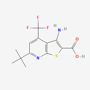 3-amino-6-tert-butyl-4-(trifluoromethyl)thieno[2,3-b]pyridine-2-carboxylic acid