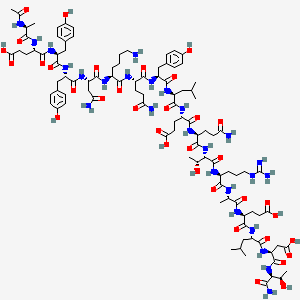 molecular formula C100H150N26O35 B588942 AC-Ala-glu-tyr-tyr-asn-lys-gln-tyr-leu-glu-gln-thr-arg-ala-glu-leu-asp-thr-NH2 CAS No. 157505-54-9