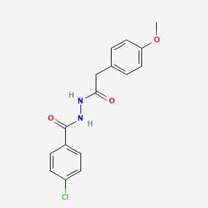 molecular formula C16H15ClN2O3 B5889423 4-chloro-N'-[(4-methoxyphenyl)acetyl]benzohydrazide 