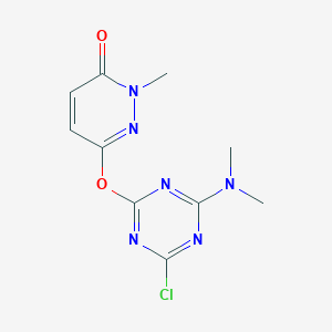 molecular formula C10H11ClN6O2 B5889444 6-{[4-chloro-6-(dimethylamino)-1,3,5-triazin-2-yl]oxy}-2-methylpyridazin-3(2H)-one 