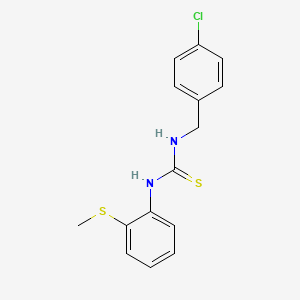 molecular formula C15H15ClN2S2 B5889602 N-(4-chlorobenzyl)-N'-[2-(methylthio)phenyl]thiourea 