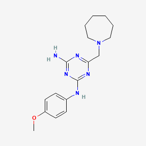 molecular formula C17H24N6O B5889624 6-(1-azepanylmethyl)-N-(4-methoxyphenyl)-1,3,5-triazine-2,4-diamine 
