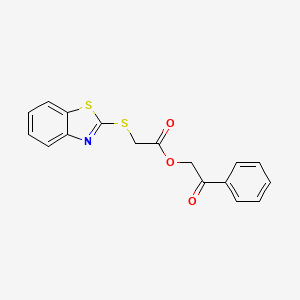 molecular formula C17H13NO3S2 B5889676 2-oxo-2-phenylethyl (1,3-benzothiazol-2-ylthio)acetate 