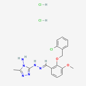 3-N-[(E)-[2-[(2-chlorophenyl)methoxy]-3-methoxyphenyl]methylideneamino]-5-methyl-1,2,4-triazole-3,4-diamine;dihydrochloride