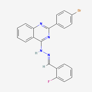 2-(4-bromophenyl)-N-[(E)-(2-fluorophenyl)methylideneamino]quinazolin-4-amine