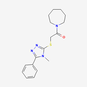 1-{[(4-methyl-5-phenyl-4H-1,2,4-triazol-3-yl)thio]acetyl}azepane