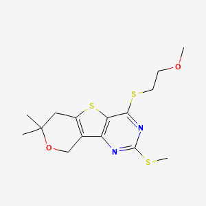 6-(2-methoxyethylsulfanyl)-11,11-dimethyl-4-methylsulfanyl-12-oxa-8-thia-3,5-diazatricyclo[7.4.0.02,7]trideca-1(9),2(7),3,5-tetraene