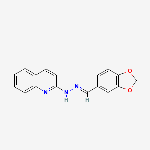 2-[(2E)-2-(1,3-benzodioxol-5-ylmethylidene)hydrazinyl]-4-methylquinoline