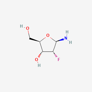 molecular formula C5H10FNO3 B588981 (2R,3R,4R,5R)-5-Amino-4-fluoro-2-(hydroxymethyl)tetrahydrofuran-3-ol CAS No. 149624-24-8