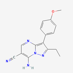 7-amino-2-ethyl-3-(4-methoxyphenyl)pyrazolo[1,5-a]pyrimidine-6-carbonitrile