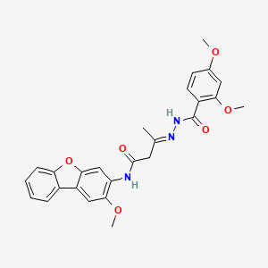 3-[(2,4-dimethoxybenzoyl)hydrazono]-N-(2-methoxydibenzo[b,d]furan-3-yl)butanamide