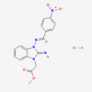 methyl {2-imino-3-[(4-nitrobenzylidene)amino]-2,3-dihydro-1H-benzimidazol-1-yl}acetate hydrobromide