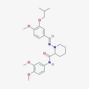 N-(3,4-DIMETHOXYPHENYL)-1-[(E)-{[4-METHOXY-3-(2-METHYLPROPOXY)PHENYL]METHYLIDENE}AMINO]PIPERIDINE-2-CARBOXAMIDE