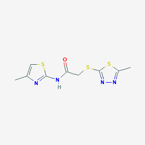 2-[(5-methyl-1,3,4-thiadiazol-2-yl)thio]-N-(4-methyl-1,3-thiazol-2-yl)acetamide