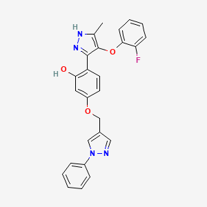 2-[4-(2-fluorophenoxy)-5-methyl-1H-pyrazol-3-yl]-5-[(1-phenyl-1H-pyrazol-4-yl)methoxy]phenol