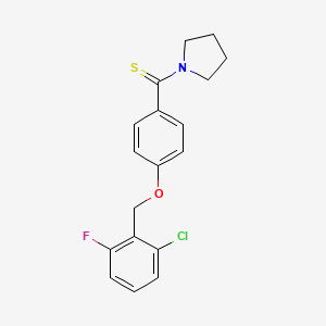 1-({4-[(2-chloro-6-fluorobenzyl)oxy]phenyl}carbonothioyl)pyrrolidine