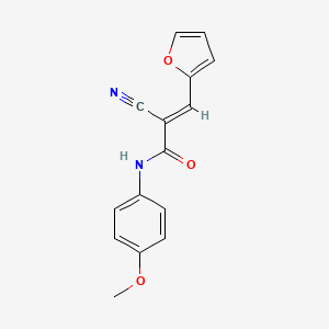 molecular formula C15H12N2O3 B5890356 (2Z)-2-cyano-3-(furan-2-yl)-N-(4-methoxyphenyl)prop-2-enamide 