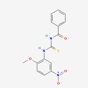 molecular formula C15H13N3O4S B5890433 N-[(2-methoxy-5-nitrophenyl)carbamothioyl]benzamide 