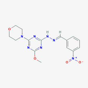 3-nitrobenzaldehyde [4-methoxy-6-(4-morpholinyl)-1,3,5-triazin-2-yl]hydrazone