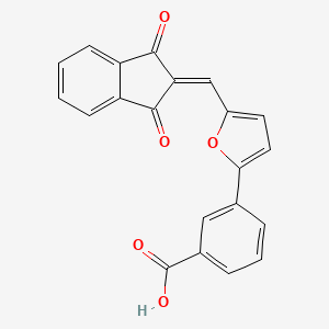 3-[5-[(1,3-Dioxoinden-2-ylidene)methyl]furan-2-yl]benzoic acid