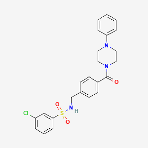 3-chloro-N-{4-[(4-phenyl-1-piperazinyl)carbonyl]benzyl}benzenesulfonamide