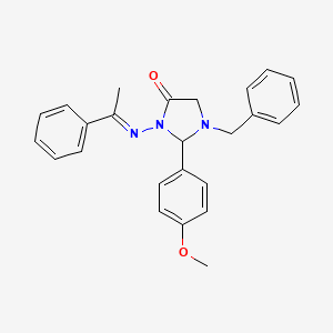 1-benzyl-2-(4-methoxyphenyl)-3-[(1-phenylethylidene)amino]-4-imidazolidinone