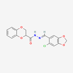 N'-[(E)-(6-chloro-1,3-benzodioxol-5-yl)methylidene]-2,3-dihydro-1,4-benzodioxine-2-carbohydrazide