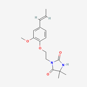 molecular formula C17H22N2O4 B5890689 3-{2-[2-methoxy-4-(1-propen-1-yl)phenoxy]ethyl}-5,5-dimethyl-2,4-imidazolidinedione 