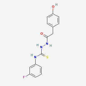 N-(3-fluorophenyl)-2-[(4-hydroxyphenyl)acetyl]hydrazinecarbothioamide