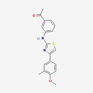 molecular formula C19H18N2O2S B5890749 1-[3-[[4-(4-Methoxy-3-methylphenyl)-1,3-thiazol-2-yl]amino]phenyl]ethanone 