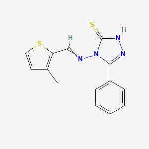 4-{[(3-methyl-2-thienyl)methylene]amino}-5-phenyl-4H-1,2,4-triazole-3-thiol