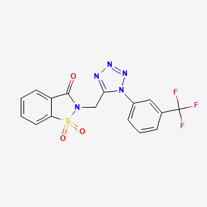 2-({1-[3-(trifluoromethyl)phenyl]-1H-tetrazol-5-yl}methyl)-1,2-benzisothiazol-3(2H)-one 1,1-dioxide